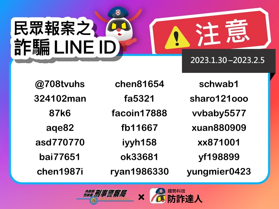 公布「千萬別加好友」的詐騙LINE ID